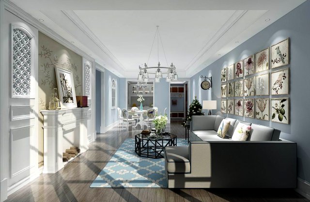 european-style living room design 74 3D 모델 .c4d .max .obj .3ds .fbx .stl .blend 