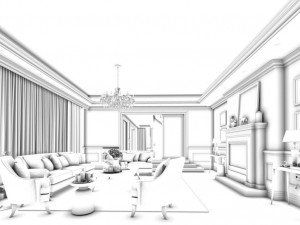 european-style living room design 75 Model 3D