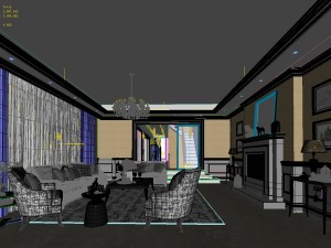 european-style living room design 75 Model 3D