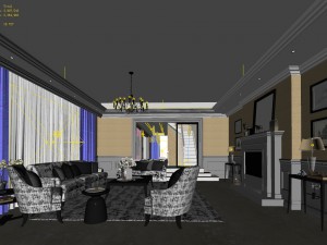 european-style living room design 75 Model 3D