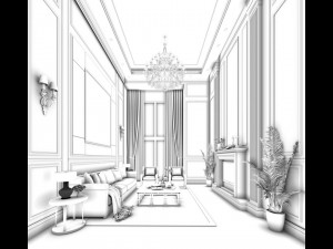 european-style living room design 76 Model 3D