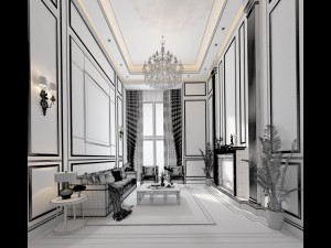 european-style living room design 76 Model 3D