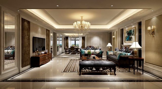 european-style living room design 77 3D Model .c4d .max .obj .3ds .fbx .stl .blend