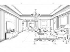 european-style living room design 77 3D Model