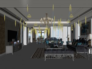 european-style living room design 77 3D Model