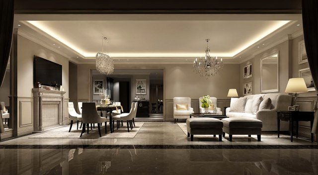 european-style living room design 78 3D Model .c4d .max .obj .3ds .fbx .stl .blend 