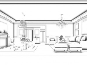 european-style living room design 78 3D Model
