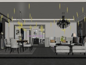 european-style living room design 78 3D Model
