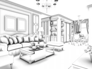 european-style living room design 79 3D Model