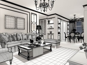 european-style living room design 79 Model 3D