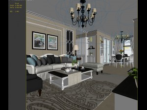 european-style living room design 79 Model 3D