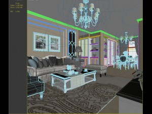 european-style living room design 79 Model 3D