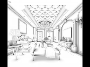 european-style living room design 80 3Dモデル