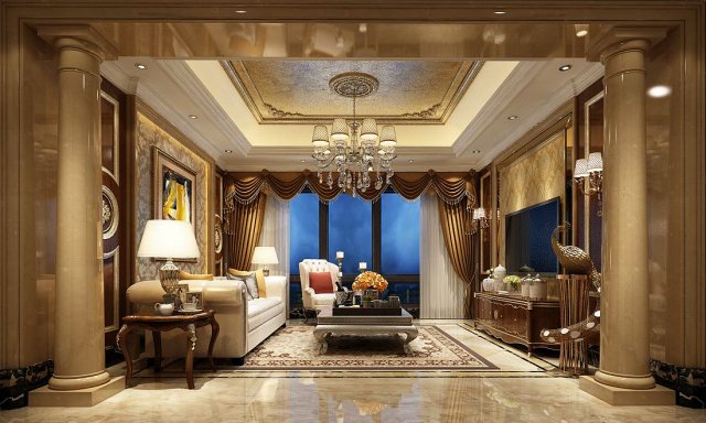 european-style living room design 81 3D Модель .c4d .max .obj .3ds .fbx .stl .blend 