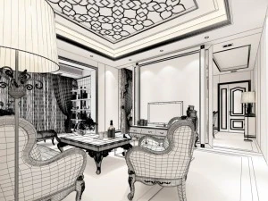 design del soggiorno in stile europeo 82 Modello 3D