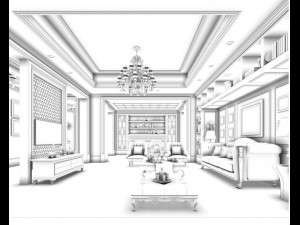 european-style living room design 83 3D Model