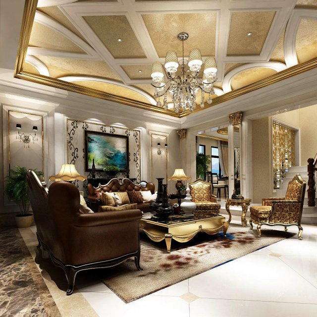 european-style living room design 84 3D Model .c4d .max .obj .3ds .fbx .stl .blend 