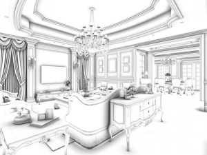 european-style living room design 85 3D Model