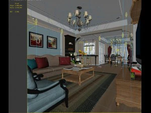 european-style living room design 86 3D Model