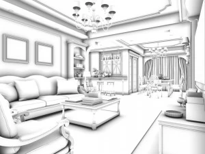 european-style living room design 86 3D Model