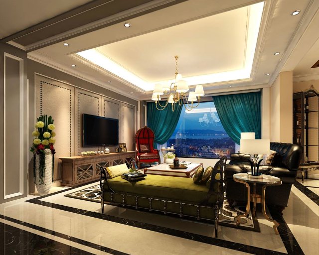 european-style living room design 87 Modèle 3D .c4d .max .obj .3ds .fbx .stl .blend 