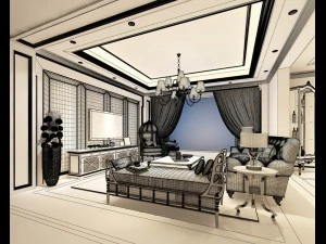 european-style living room design 87 3D Model