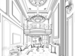 european-style living room design 88 3D 모델