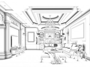 european-style living room design 89 3Dモデル