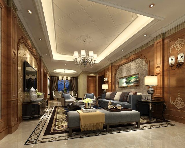 european-style living room design 90 3D मॉडल .c4d .max .obj .3ds .fbx .stl .blend 