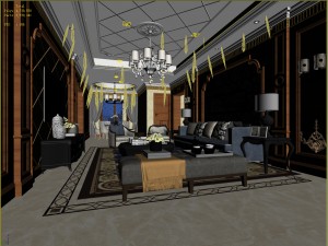 european-style living room design 90 3D मॉडल