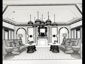 european-style living room design 91 3D Model