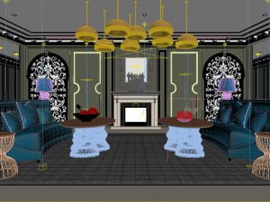 european-style living room design 91 3D Modell