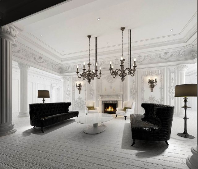 european-style living room design 92 Modelo 3D .c4d .max .obj .3ds .fbx .stl .blend 