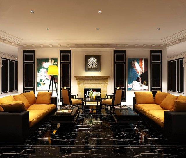 european-style living room design 93 3Dモデル .c4d .max .obj .3ds .fbx .stl .blend 