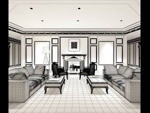 european-style living room design 93 3Dモデル