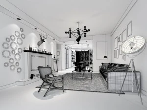 european-style living room design 95 3D Model