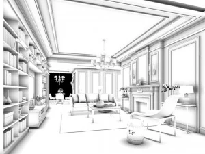 european-style living room design 97 3D Model