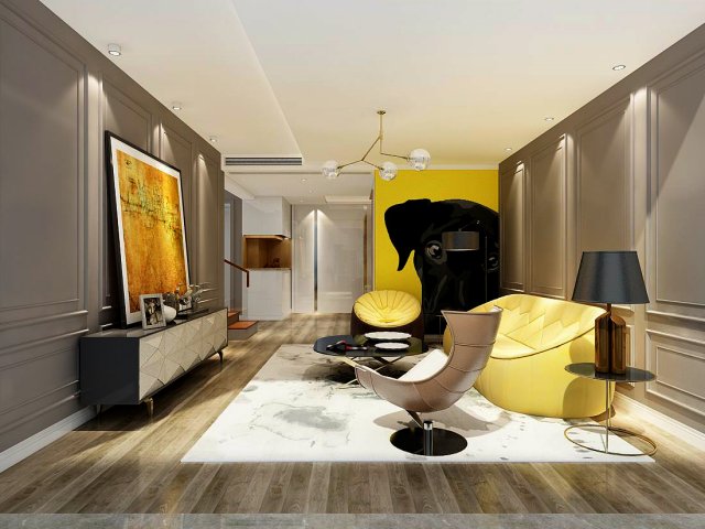 european-style living room design 98 3D Model .c4d .max .obj .3ds .fbx .stl .blend 