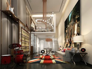 stylish avant-garde living room design 01 Modello 3D