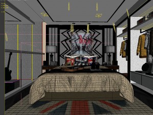 stylish avant-garde living room design 01 3D Модель