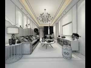 stylish avant-garde living room design 02 Model 3D