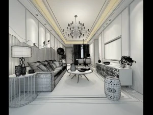 elegante soggiorno dal design d'avanguardia 02 Modello 3D