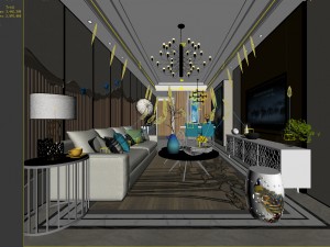 stylish avant-garde living room design 02 Model 3D