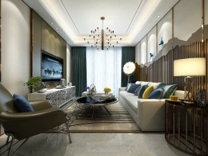 elegante soggiorno dal design d'avanguardia 03 Modello 3D