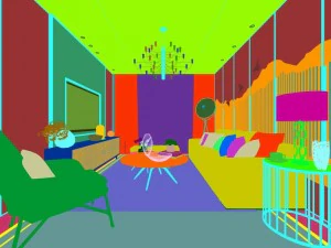 stylish avant-garde living room design 03 3D Model