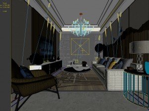 stylish avant-garde living room design 03 3D Модель