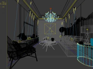 stylish avant-garde living room design 03 3D Model