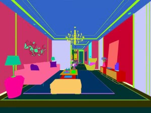 stylish avant-garde living room design 04 3D Model