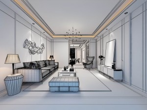 stylish avant-garde living room design 04 Modelo 3D