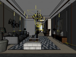 stylish avant-garde living room design 04 Modelo 3D